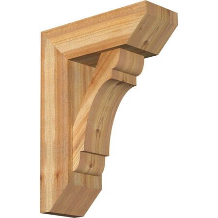 Ekena Millwork Olympic Slat Rough Sawn Bracket w/ Offset Brace, Western Red Cedar, 8"W x 22"D x 30"H BKT0806X22X30OLY06RWR